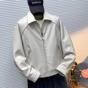 架子图-新标90白鸭绒男士宽松短款皮衣羽绒服75536P330图片