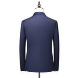 M-6XL外贸西服套装三件套修身一粒扣2边开叉男士西装7001P190，男装西服套装，电商D216