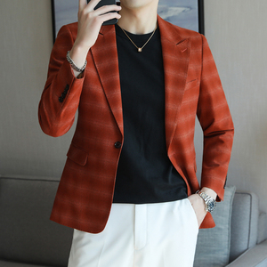 人模图2025新款男士休闲西服时尚修身西装单西外套6927P165图片