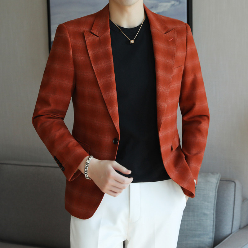 人模图2025新款男士休闲西服时尚修身西装单西外套6927P165图片