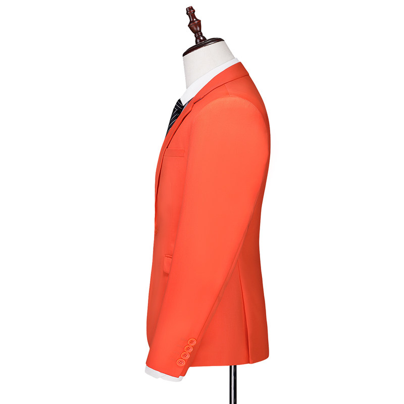 桔红M-6XL外贸西服套装三件套一粒扣2边开叉男士西装7001P190,男装西服套装,电商D216