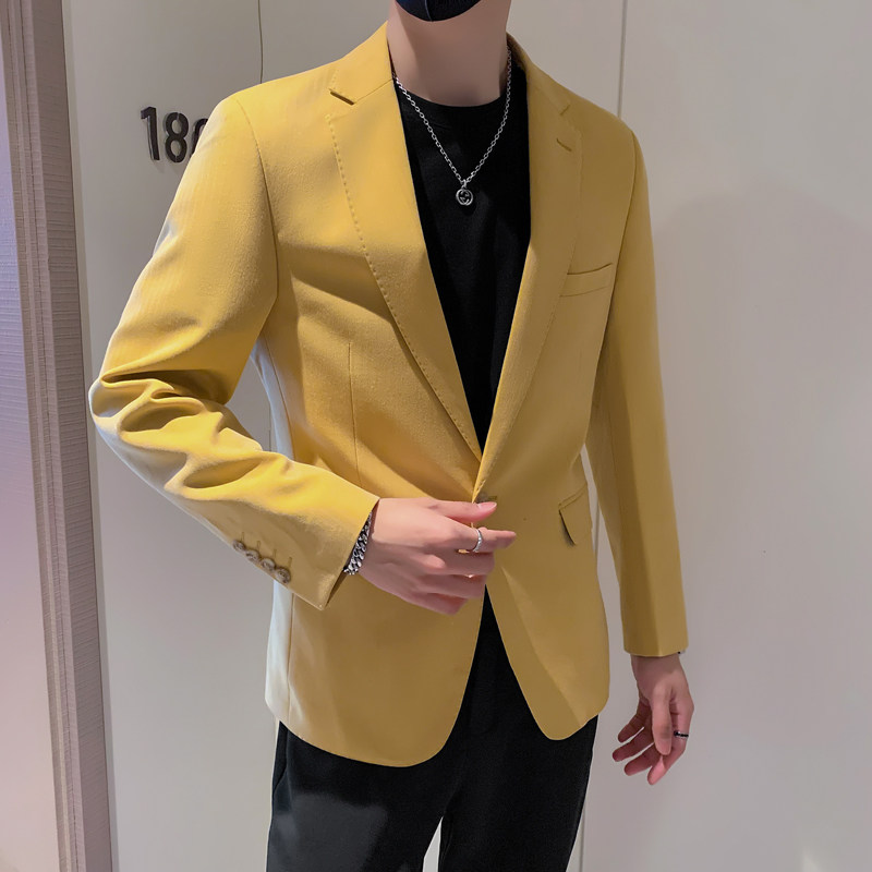 模特图-男士休闲西服韩版修身西装单西外套F6808P165,男装西服套装,电商D216