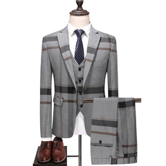 送领带男士商务休闲西服套装三件套礼服套装S-5XL-6102P290
