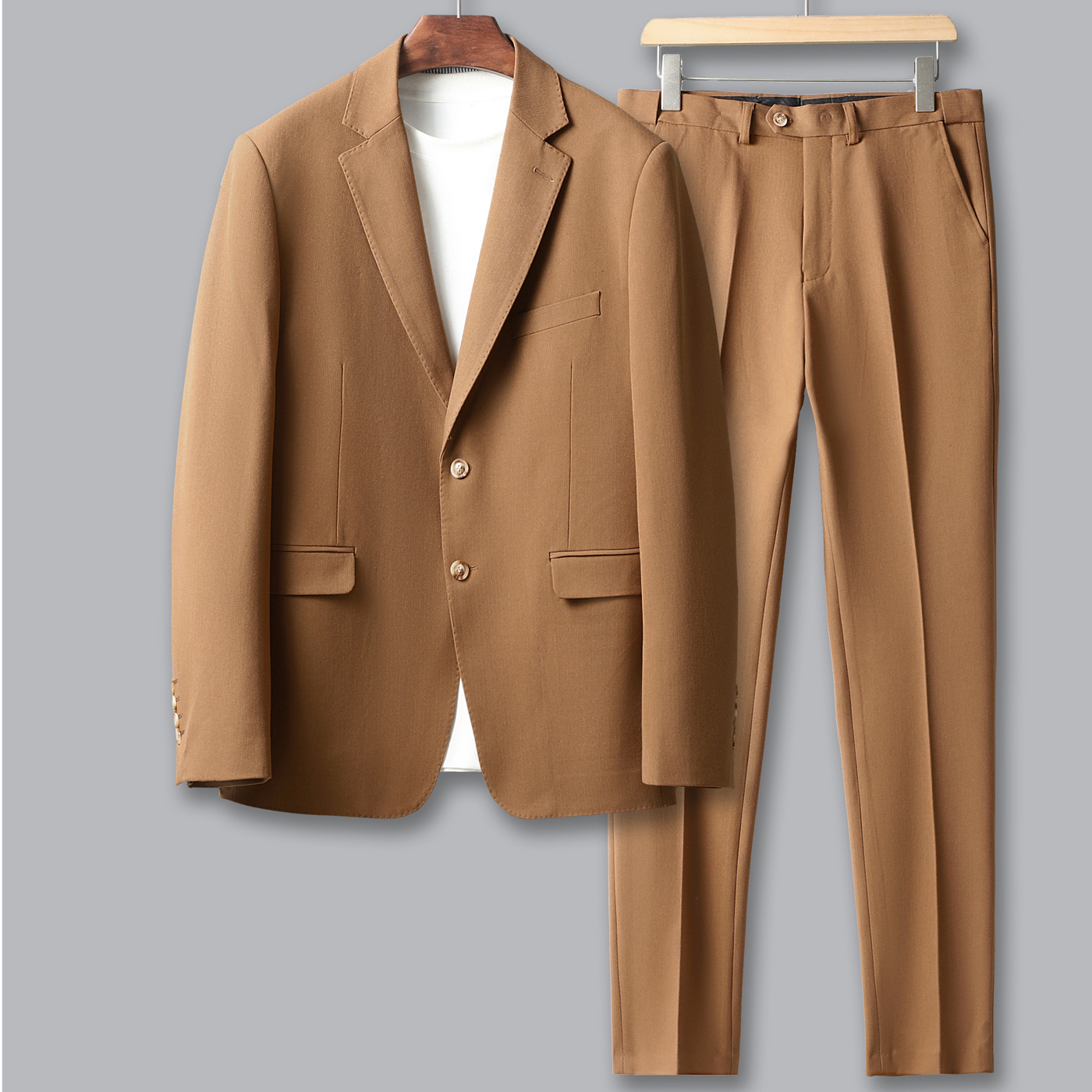 男士休闲西装修身西服套装二件套衣服+裤子LJT6996P240，男装西服套装，电商D216