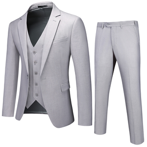 M-6XL外贸西服套装三件套一粒扣2边开叉男士西装 7001P190图片