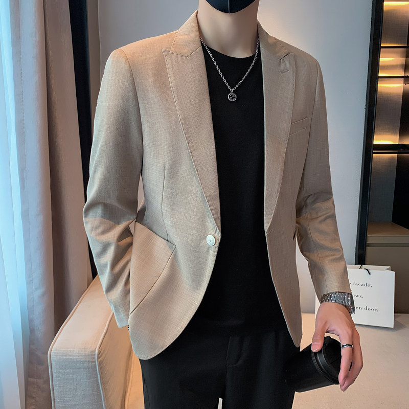 模特图-男士休闲西服韩版修身西装单西外套F6114P165,男装西服套装,电商D216