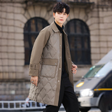 模特图男士90白鸭绒中长款羽绒服外套YR2442P245，男装羽绒服，电商D216