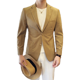 灯芯绒款2025年男士休闲西服修身西装纯色单西外套DX6948P165，男装西服套装，电商D216