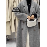 Весеннее двусторонное кашемировое длинное шерстяное шерстяное пальто, средней длины, премиум класс, в корейском стиле, увеличенная толщина