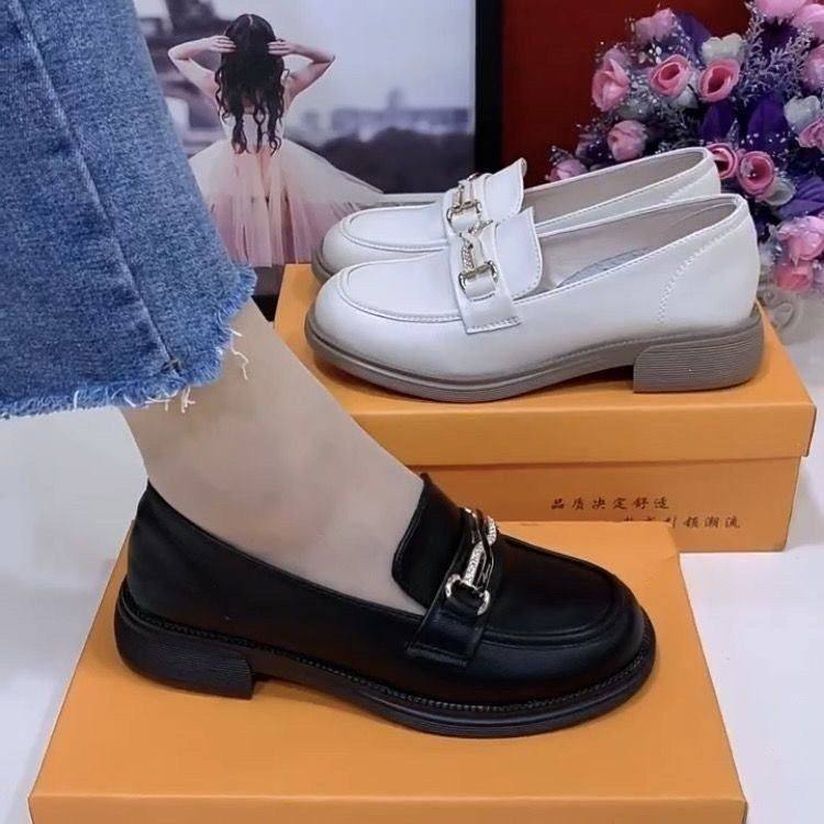 乐福鞋时尚软皮软面英伦风2023平底单鞋新款秋季女一百搭脚蹬软底,女鞋,乐福鞋（豆豆鞋）,淘宝优惠券,粉丝福利购,淘宝优惠卷