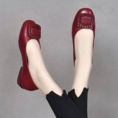 新款蜻蜓软皮皮鞋款四季豆2024