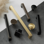 纯铜实木衣柜拉手古铜色复古柜门把手美式 简约黑色橱柜子抽屉黄铜