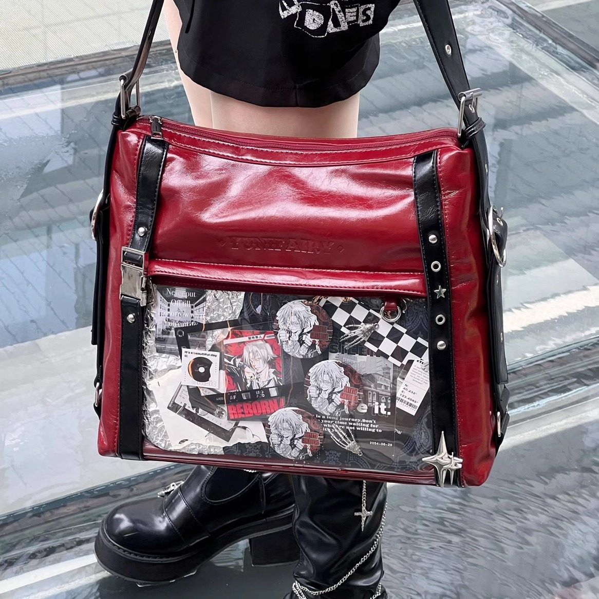 芋泥优优十字银星原创中性日常线下追星演唱会单肩斜挎社畜痛包,模玩/动漫/周边/娃圈三坑/桌游,lolita洛丽塔包袋,淘宝优惠券,粉丝福利购,淘宝优惠卷