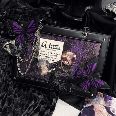 芋泥优优原创 迷宫蝴蝶 大食量暗黑哥特痛包单肩托特包谷美周边