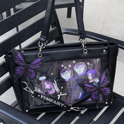 芋泥优优 迷宫蝴蝶 哥特痛包轻量版原创单肩斜跨暗黑吧唧托特包