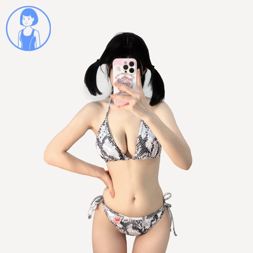 黑白蟒蛇纹性感比基尼