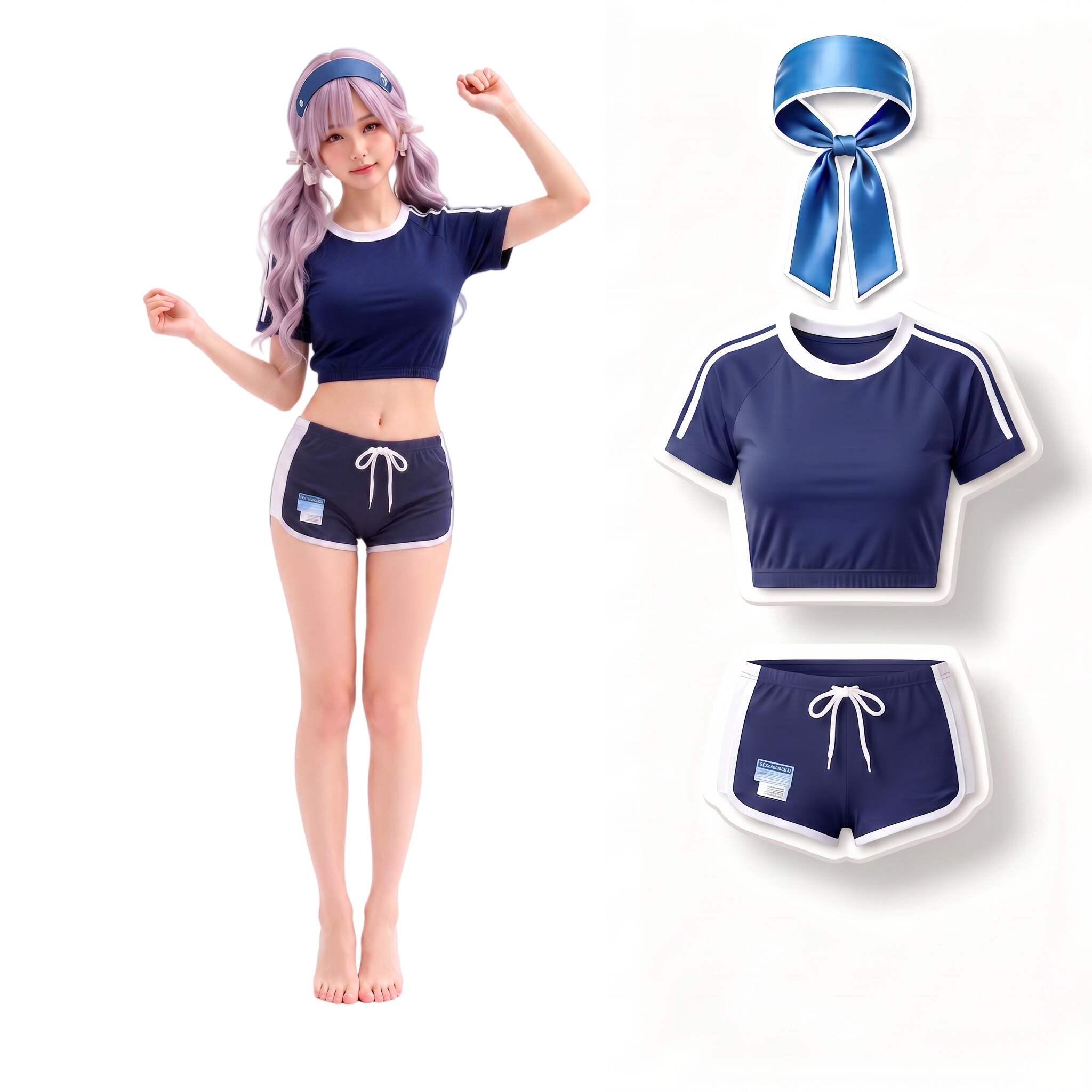 少女校园运动风学生校园体操服分体泳衣女小胸聚拢遮肉显瘦修身