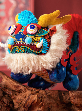王的手创 麒麟刺绣手工diy材料包自绣立体布艺玩偶大礼盒高端成品