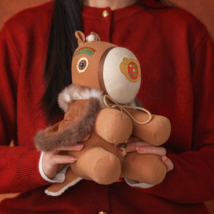 王的手创 马年刺绣手工diy玩偶材料包立体布艺小马新年礼物非遗