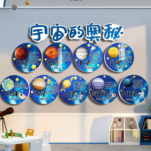 科技主题文化墙贴初中家庭科学角布置幼儿园走廊环创装饰素材成品