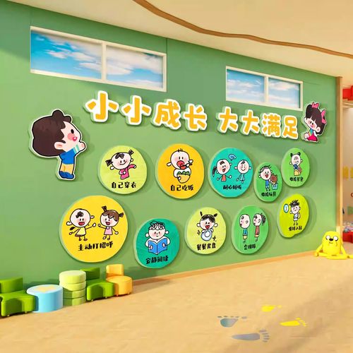 幼儿园墙面装饰走廊楼梯环创主题成品文化托管机构贴中心大厅形象