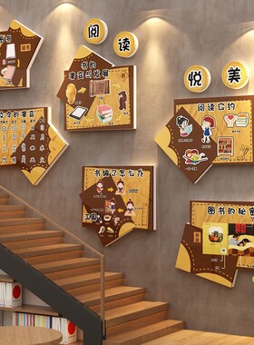 图书角布置装饰儿童阅读区教室环创主题墙面绘本馆互动文化