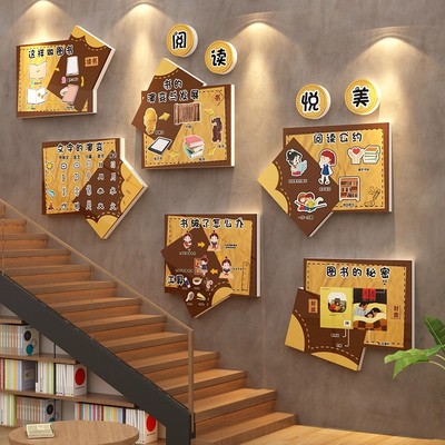图书角布置装饰儿童阅读区教室环创主题墙面绘本馆互动文化
