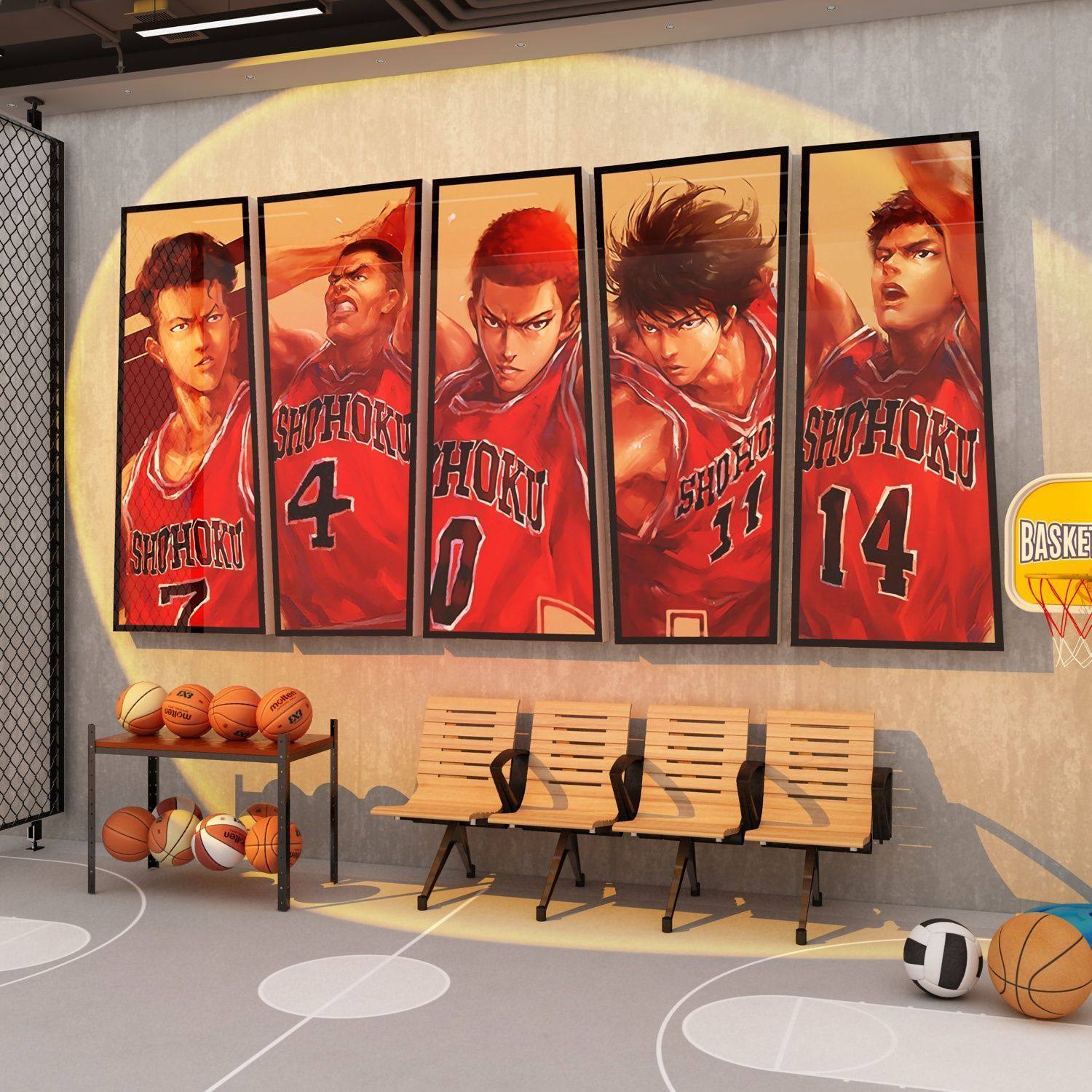 灌篮高手主题文化墙面装饰篮球体育馆宣传海报俱乐部布置贴纸挂画,家居饰品,文化墙贴,淘宝优惠券,粉丝福利购,淘宝优惠卷