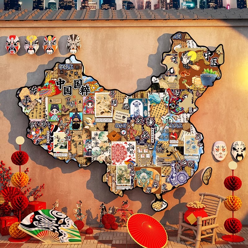 幼儿园非遗环创主题墙成品中国传统文化墙面装饰走廊材料场景布置
