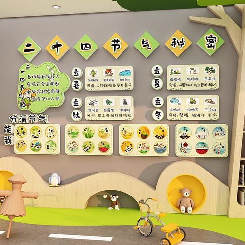 24二十四节气板报文化墙面装饰画幼儿园走廊墙面环创教室班级布置