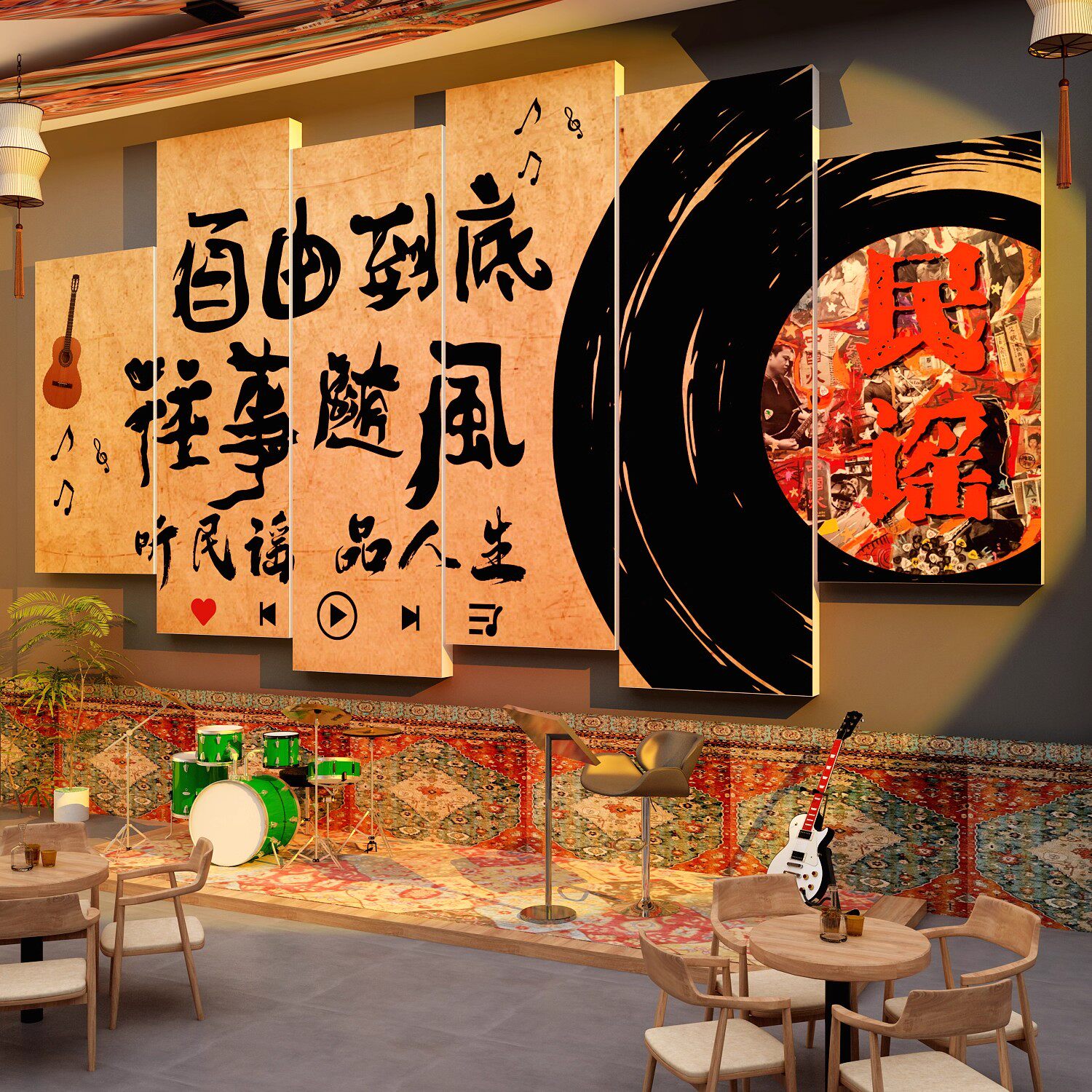 网红打卡民谣清吧小酒馆装饰品场景摇滚布置烧烤店墙面贴海报工业,家居饰品,文化墙贴,淘宝优惠券,粉丝福利购,淘宝优惠卷