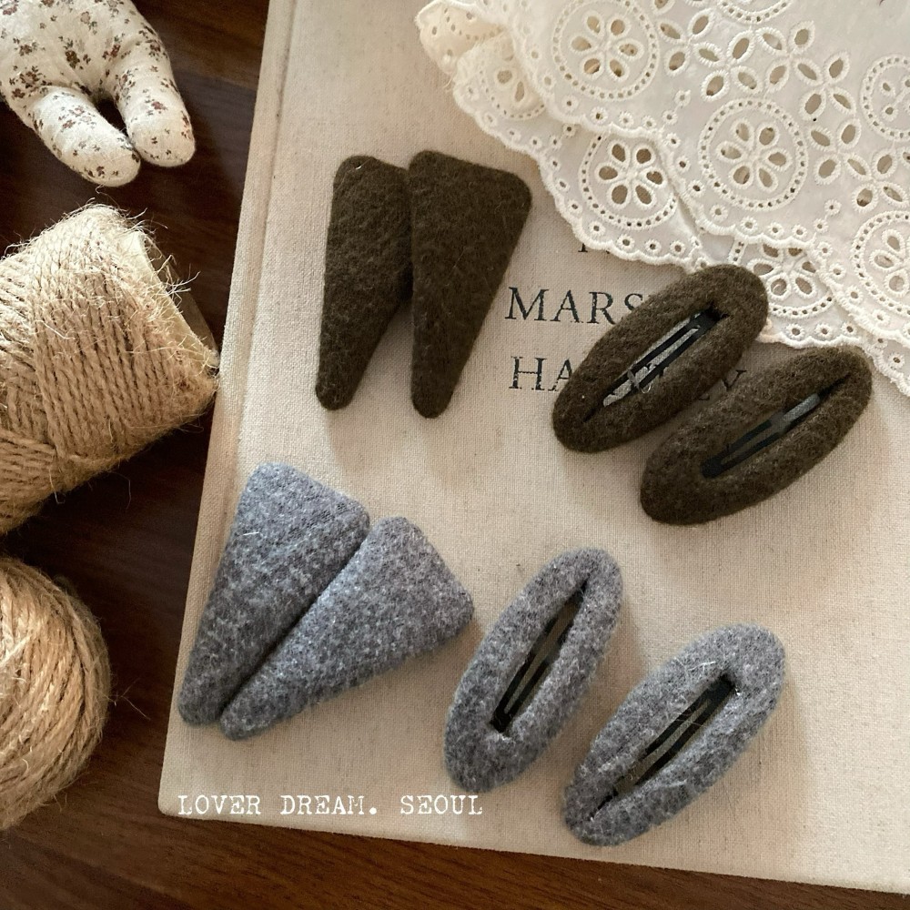 韩国新款高级感毛呢刘海发夹女前额发卡  简单百搭bb夹气质掰掰夹