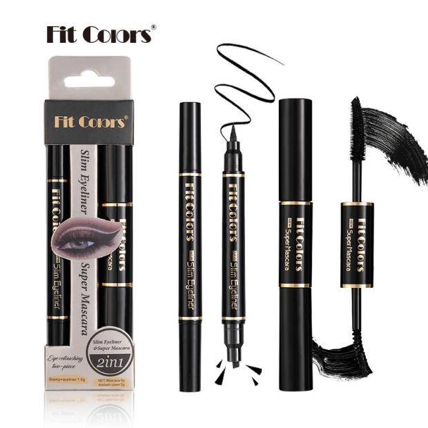 Fit Colors双头睫毛膏印章眼线液笔组合套装浓密卷翘不易晕染跨境