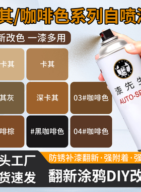 卡其色咖啡色自喷漆翻新改色漆划痕修复补喷漆金属门窗防锈自喷漆