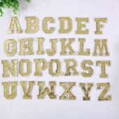 牛仔装 新款 手工diy26个英文字母亮片绣花布贴衣服时尚 饰补贴百搭