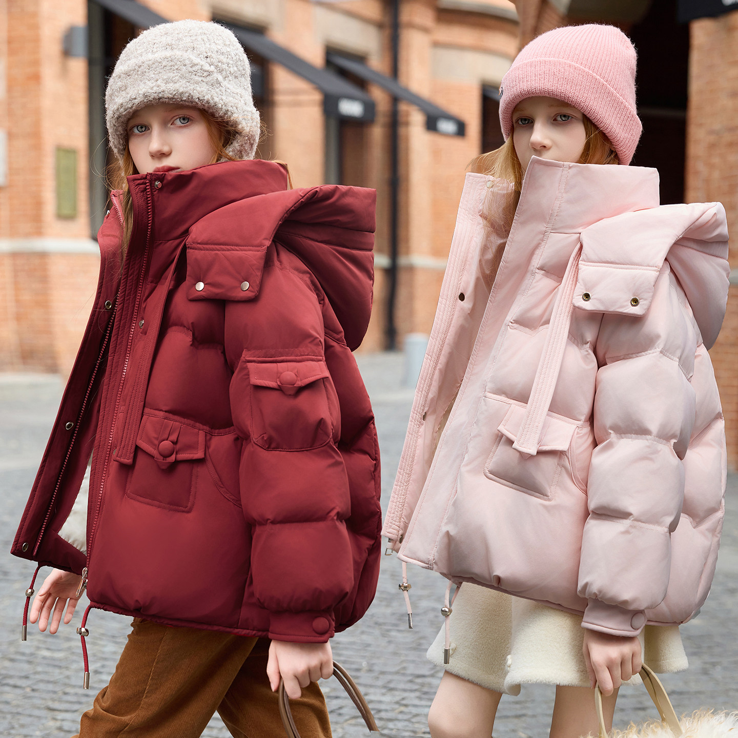 ABC短款面包服加厚女童羽绒服