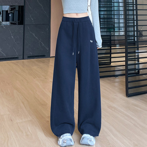 学生校服两穿弯刀阔腿休闲运动裤