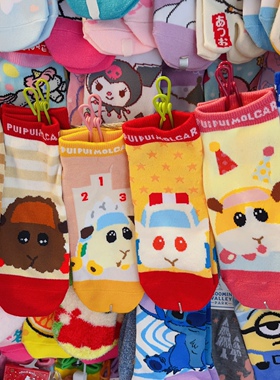 出口日本新品可爱天竺鼠车车puipui短筒袜女袜动漫周边女士袜子