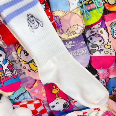 出口日本动漫屹耳驴毛驴中筒袜女袜潮袜ins风女士袜子中筒袜