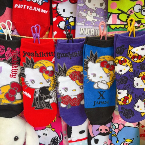 春夏新品出口日本短筒女袜可爱糖果色短袜女袜yoshikitty短袜