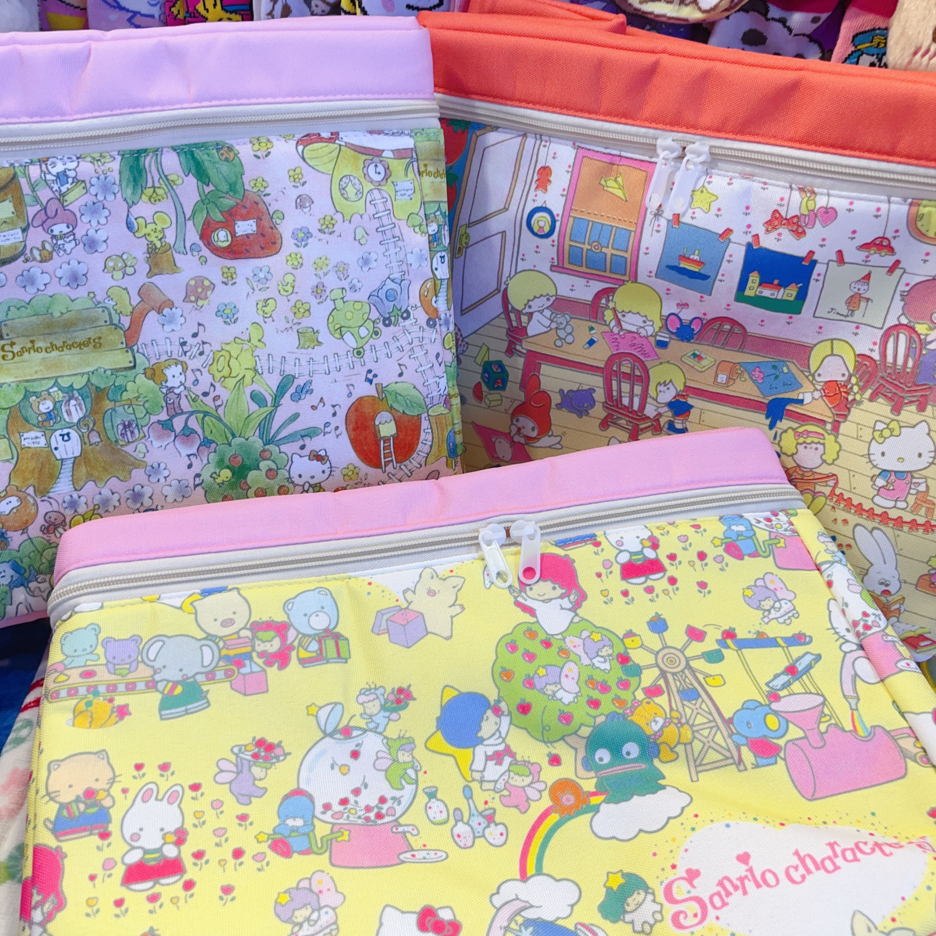 出口日单可爱卡通收纳包大容量粉色Kitty樱桃兔双子星characters