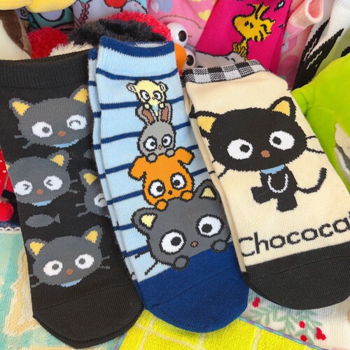 出口单巧克猫chococat短筒袜女袜女士袜子糖果色短袜女袜短袜