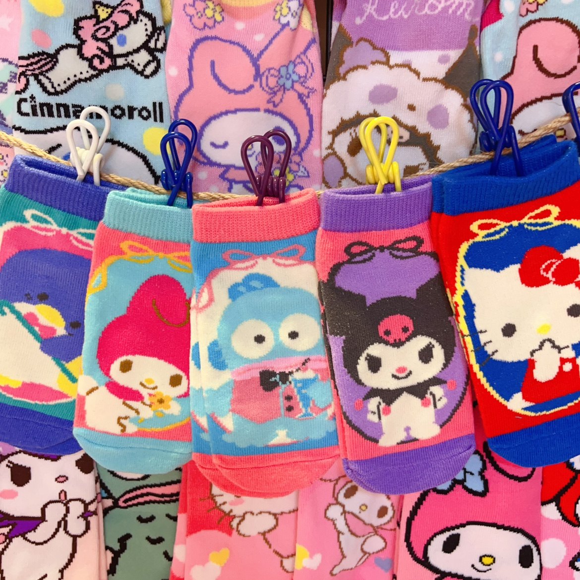 出口日本可爱卡通袜子kitty库洛米PC狗玉桂美乐蒂儿童袜子女童袜