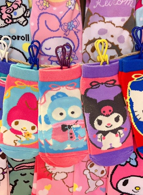 出口日本可爱卡通袜子kitty库洛米PC狗玉桂美乐蒂儿童袜子女童袜