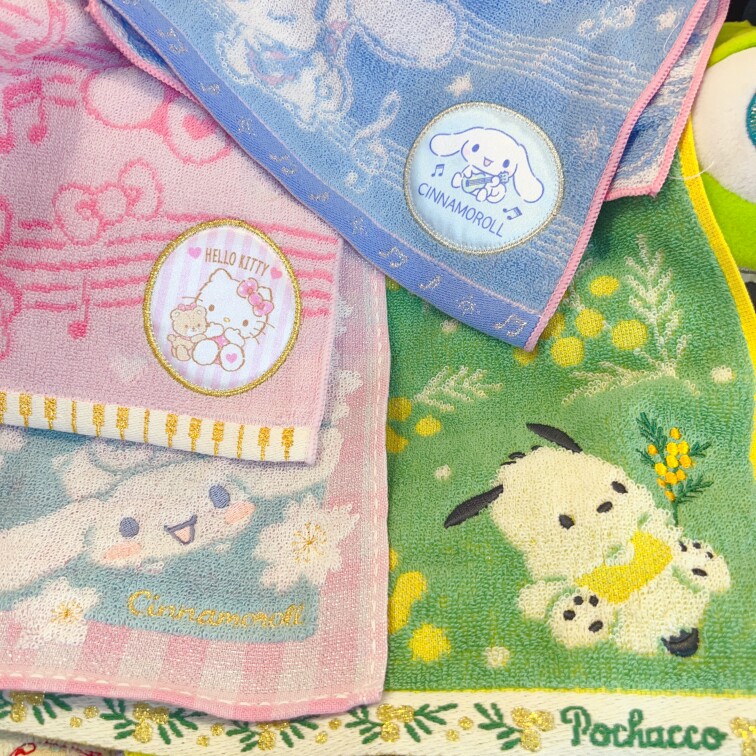 出口新品纯棉小方巾 玉桂狗帕恰狗Kitty可爱擦脸巾家用吸水毛巾