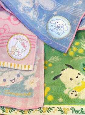出口新品纯棉小方巾 玉桂狗帕恰狗Kitty可爱擦脸巾家用吸水毛巾