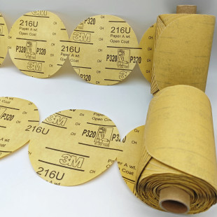 汽车干磨砂纸 圆形砂纸卷 3M216u背胶砂纸320目 5寸自粘砂碟