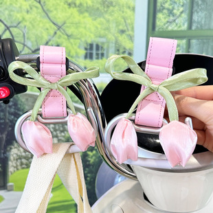 电动车挂钩前置通用强力承重编织电瓶车自行车头盔外卖挂钩郁金香