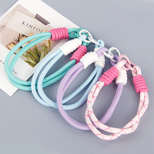 ins拼色编织绳短款腕带双扣通用手机壳挂绳潮款背包高级杯子挂绳
