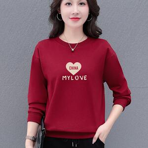 圆领卫衣女春秋2025新款时尚减龄40岁妈妈打底衫休闲长袖上衣外套图片
